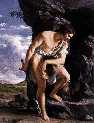 Orazio Gentileschi David Contemplating the Head of Goliath. oil on canvas